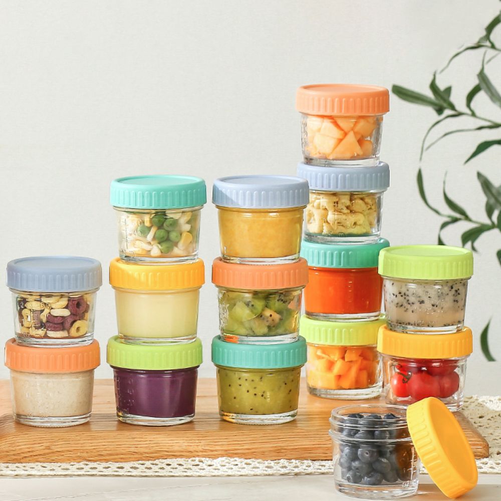 6pcs Glass Baby Food Jar Reusa - Baby Food Jars With Lids review and price