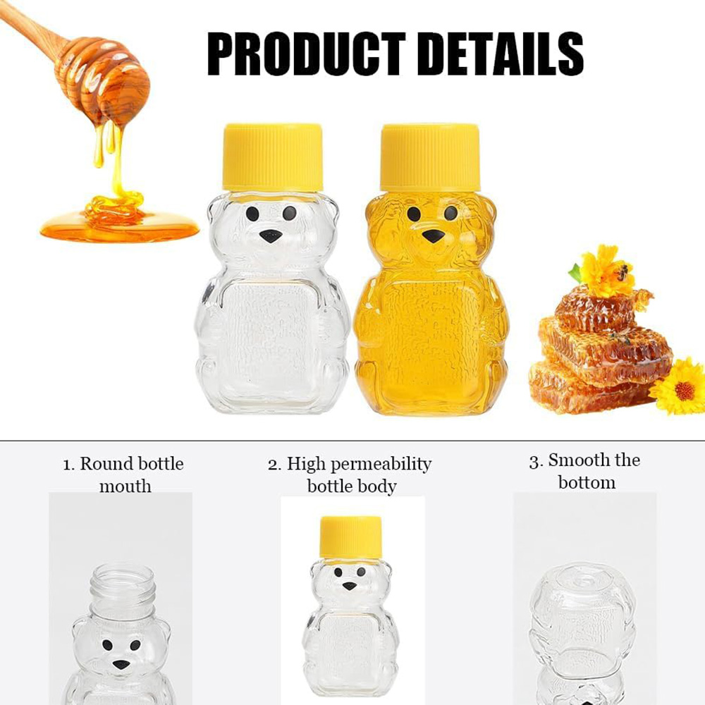 24 PCS 2 oz Plastic Honey Bear - Baby Food Jars With Lids review and price